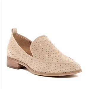 Susina light tan suede perforated slip ons